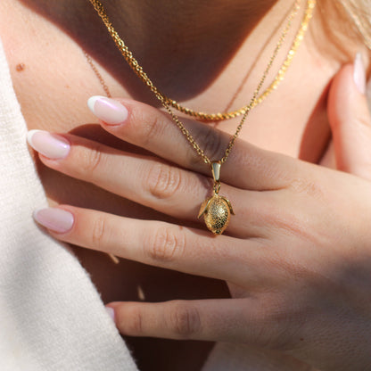 Halskette mit Zitronen Anhänger wasserfest