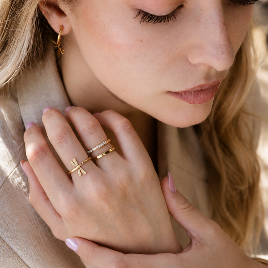 Libellen Ring gold