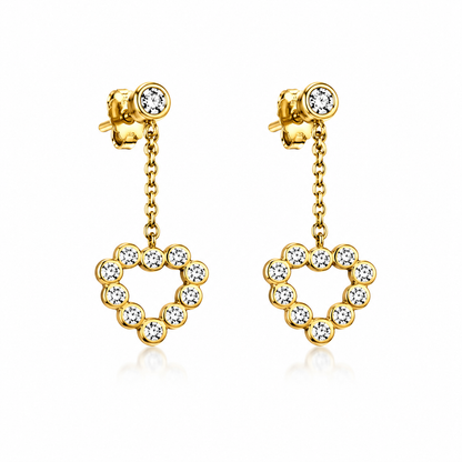 Adorabile Herz Ohrringe Gold mit Zirkonia