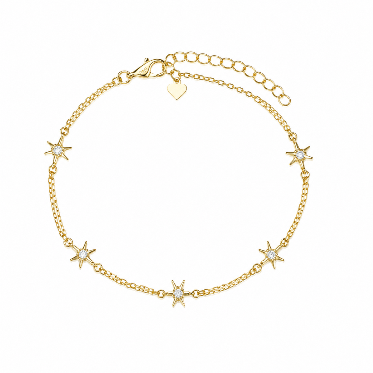 Atmosfera Armband Gold mit Sternen und Zirkonia