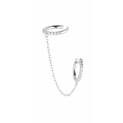 Biffaciale Ohrring mit Earcuff Silber mit Zirkonia