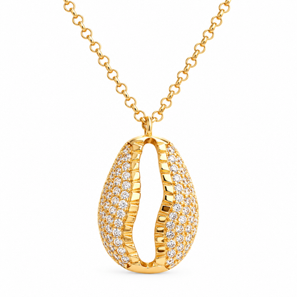 Conchiglia Halskette aus 925 Sterling Silber mit 18K Vergoldung und Zirkonia-Muschel