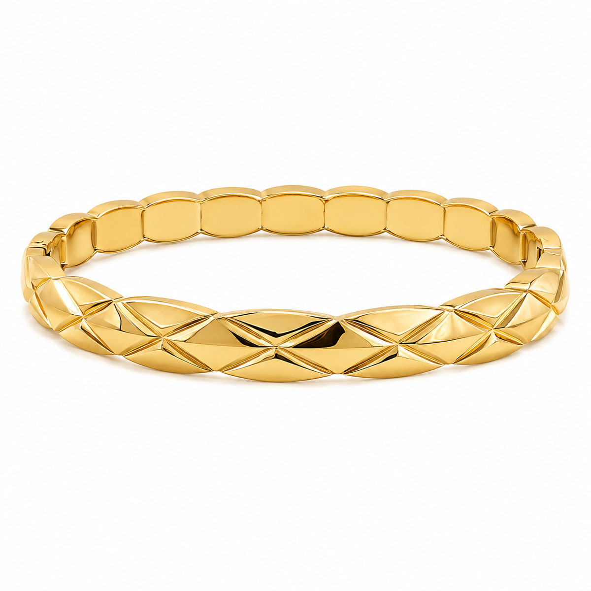 Cuscino Armreif Gold mit geometrischer Rhombenstruktur – GAVERO