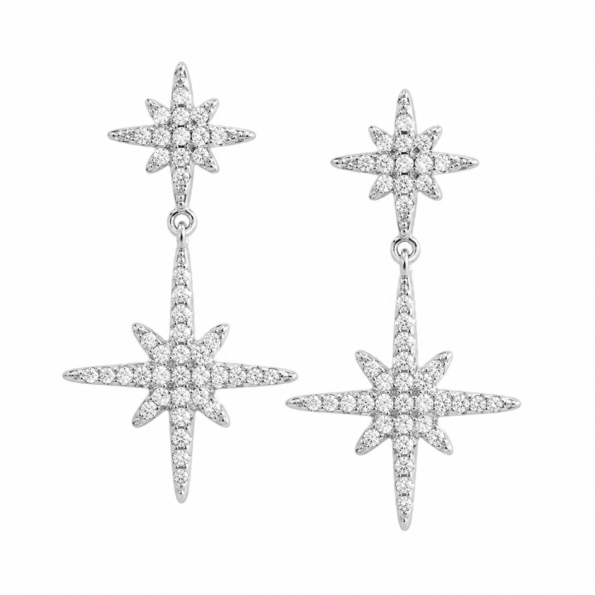 Evidente Ohrringe aus 925 Sterling Silber mit Zirkonia in Sternform