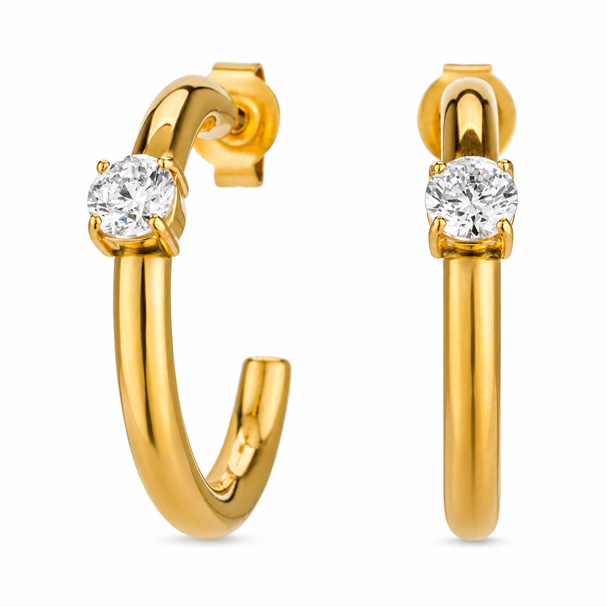 FIAMMA Ohrringe Gold mit Zirkonia – GAVERO