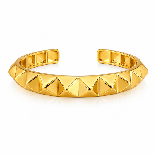 Puntura Armspange Gold mit geometrischem Nieten-Design – GAVERO